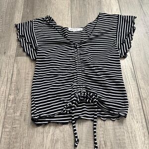 Striped Black and White Women's Top